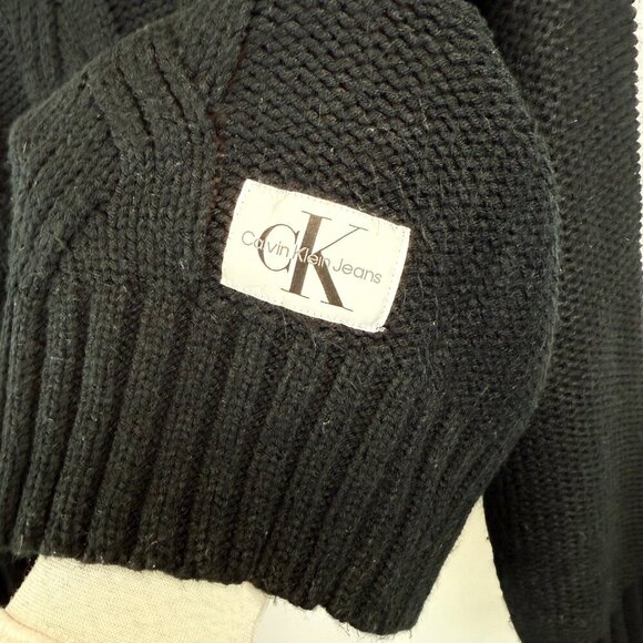 Calvin Klein Jeans Black Cable Knit Sweater - Size M - Picture 3 of 7